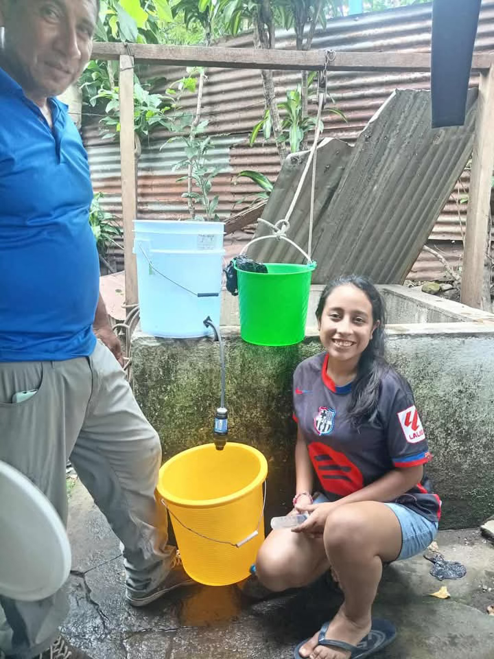 Water filter installation in Guatemala